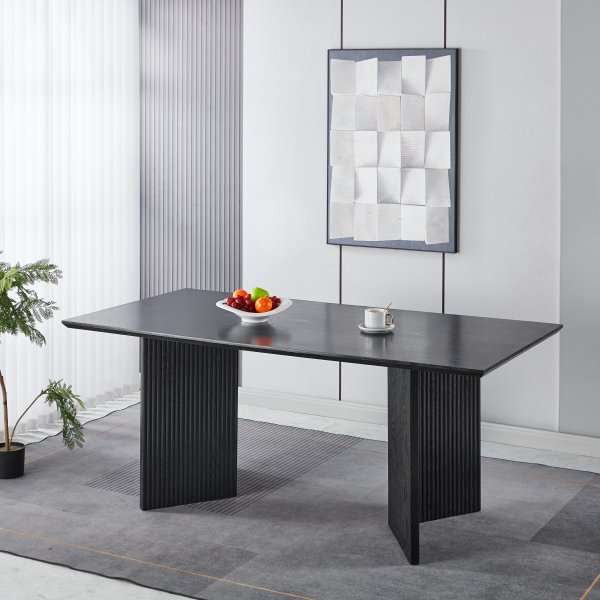 Crossby matbord 180x90 cm - Svartbetsad ek Crossby matbord 180x90 cm - Svartbetsad ek