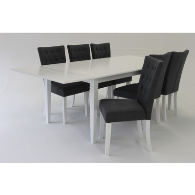 Sandhamn matgrupp - Bord inklusive 6 st stolar - Vit