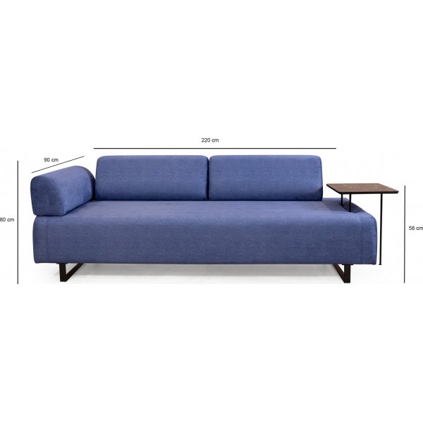 Infinity 3-sits bäddsoffa - Blå Infinity 3-sits bäddsoffa - Blå