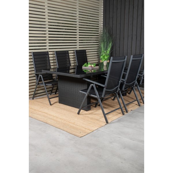 Padova utematgrupp med 6 st Break stolar - Svart