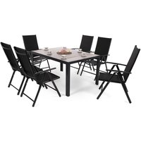 Matgrupp Capri 145 cm - svart/svart, inkl. 6 positionsstolar Ibiza Basic Matgrupp Capri 145 cm - svart/svart, inkl. 6 positionsstolar Ibiza Basic