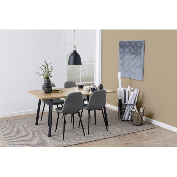 Chaise de salle à manger Wilma - Gris clair/noir Chaise de salle à manger Wilma - Gris clair/noir