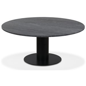 Table basse ronde D105 cm Next - Noir / marbre (Gris)