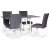 Groupe alimentaire Fr; Table pliante Fr Blanc / Gris avec 4 chaises Crocket grises