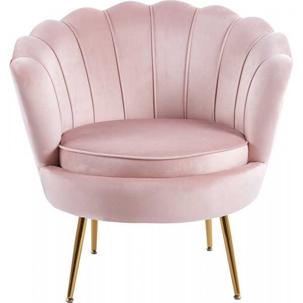 Fauteuil in roze fluweel - Kingsley