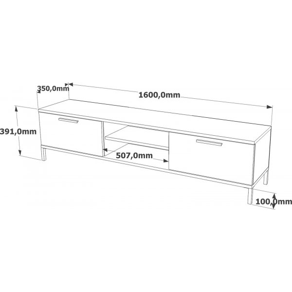 Banc multimédia Rialto - Pin/anthracite Banc multimédia Rialto - Pin/anthracite