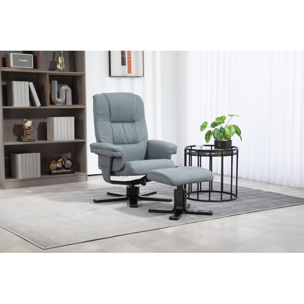 Relaxfauteuil met voetenbank grijs - Oslo Relaxfauteuil met voetenbank grijs - Oslo