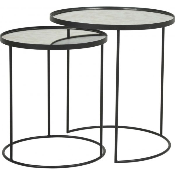 Table banc Hille Ø40/48,5 cm - Noir Table banc Hille Ø40/48,5 cm - Noir