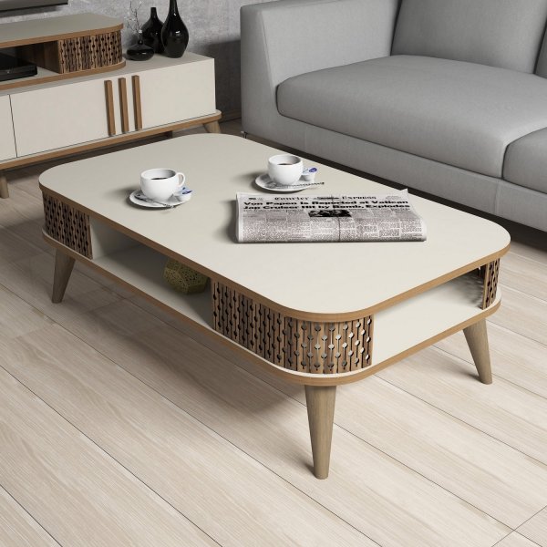 Einar soffbord 105 x 60 cm - Cream Einar soffbord 105 x 60 cm - Cream