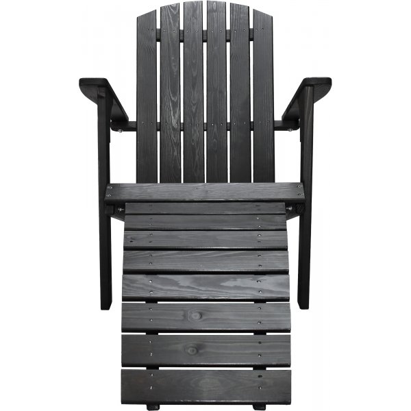 Kungshamn dckstol med fotstd - Svart