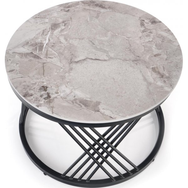 Table basse Flamingo 60 cm - Marbre gris/noir