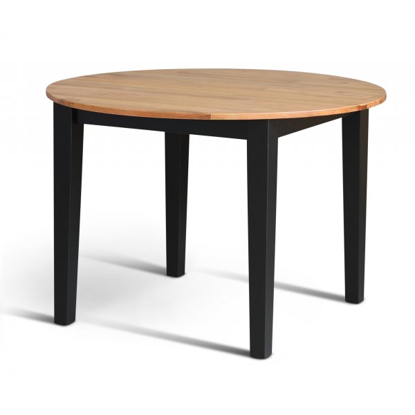 Dalsland matgrupp: Runt bord i Ek / Svart med 4 st duvblåa Pinnstolar Dalsland matgrupp: Runt bord i Ek / Svart med 4 st duvblåa Pinnstolar