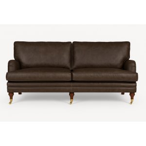 Soffa Howard London Premium 225 cm - Mörk gråbrun (läderimitaion) Soffa Howard London Premium 225 cm - Mörk gråbrun (läderimitaion)