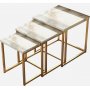 Voyage satsbord 7, 30/35/40x30/35/40 cm - Vit marmor/guld
