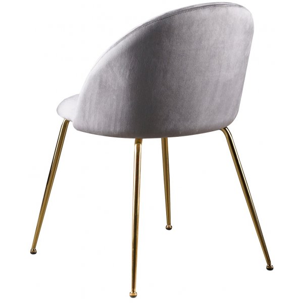 Déco groupe de repas table ronde 110 cm + 4 chaises Art velours gris / Laiton Déco groupe de repas table ronde 110 cm + 4 chaises Art velours gris / Laiton