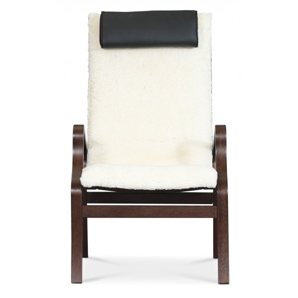 Lammet f�t�lj i f�rskinn scandinavian moonlight - M�rk valn�t