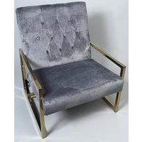 Velvet Fåtölj - Grå / Mässing Velvet Fåtölj - Grå / Mässing