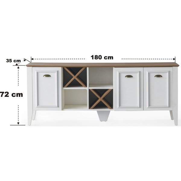 Buffet Bukol - Blanc/noyer Buffet Bukol - Blanc/noyer