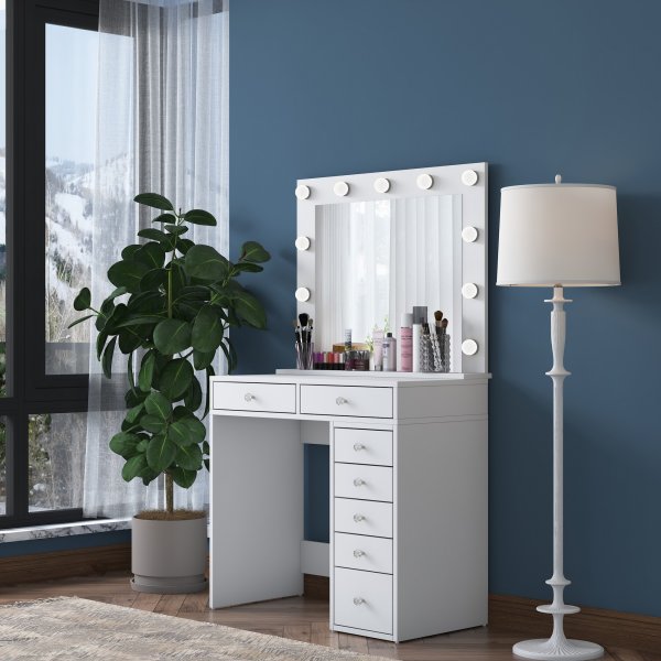 Bijou sminkbord 15 - 90 x 44,5 cm - Vit Bijou sminkbord 15 - 90 x 44,5 cm - Vit