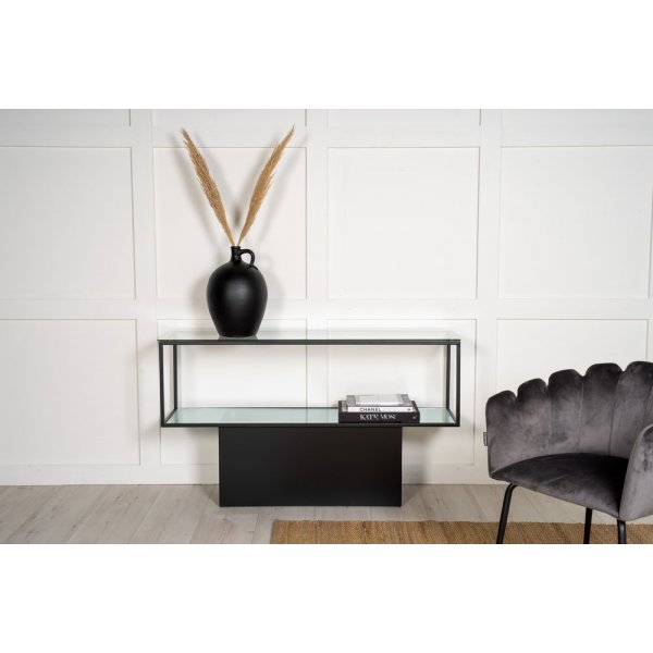Table console Agns 130 x 35 cm - Noir/verre