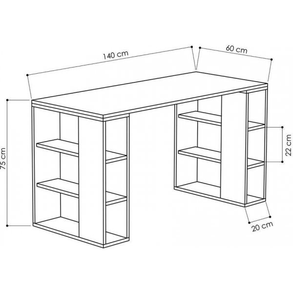 Colmar skrivbord 140x60 cm - Vit Colmar skrivbord 140x60 cm - Vit