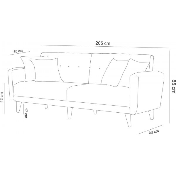 Bäddsoffa Aria - 205 cm Bäddsoffa Aria - 205 cm