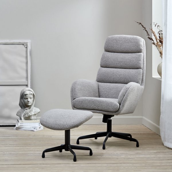 Fauteuil inclinable avec repose-pieds Manitoba - Taupe Fauteuil inclinable avec repose-pieds Manitoba - Taupe