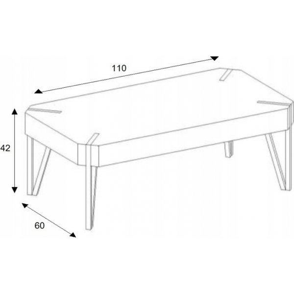 Table basse Marlene 110 x 60 cm - Chêne San Remo/noir Table basse Marlene 110 x 60 cm - Chêne San Remo/noir