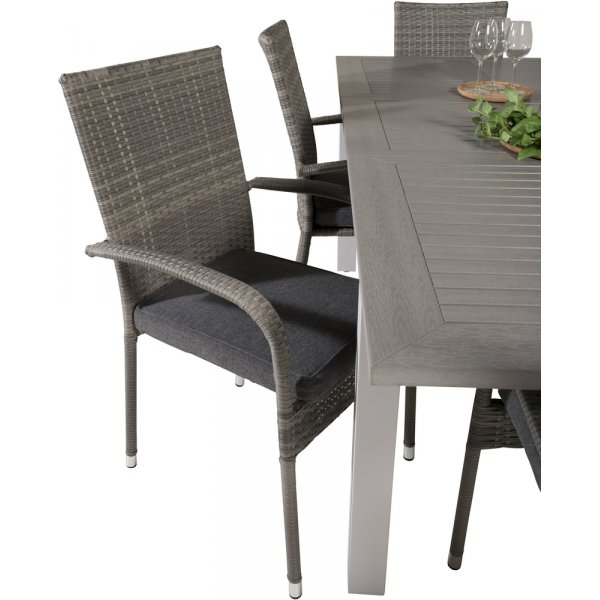 Albany utematgrupp med 6 st Anna stolar - Grå/Vit Albany utematgrupp med 6 st Anna stolar - Grå/Vit