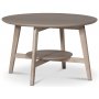 Bridge runt soffbord med hylla 80 cm - Whitewash