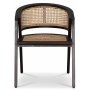 Chaise avec cadre Sikns - Acajou marron/rotin