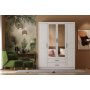 Henna kledingkast 140 x 50 x 182 cm - Wit