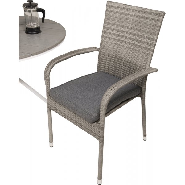 Parma utematgrupp med 2 st Anna stolar - Grå/Vit Parma utematgrupp med 2 st Anna stolar - Grå/Vit