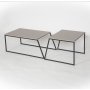 Pal soffbord 88 x 50 cm - Ljus mocka/svart