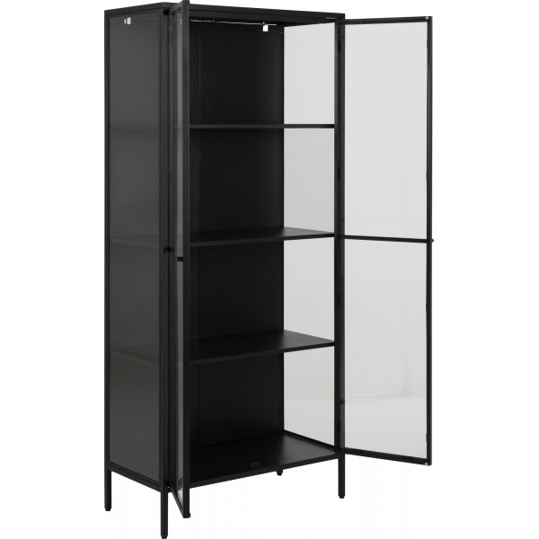 Newcastle vitrinekast 180 cm - Zwart