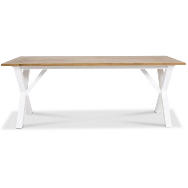 Isabelle matbord 200 cm - Vit / Ekbets