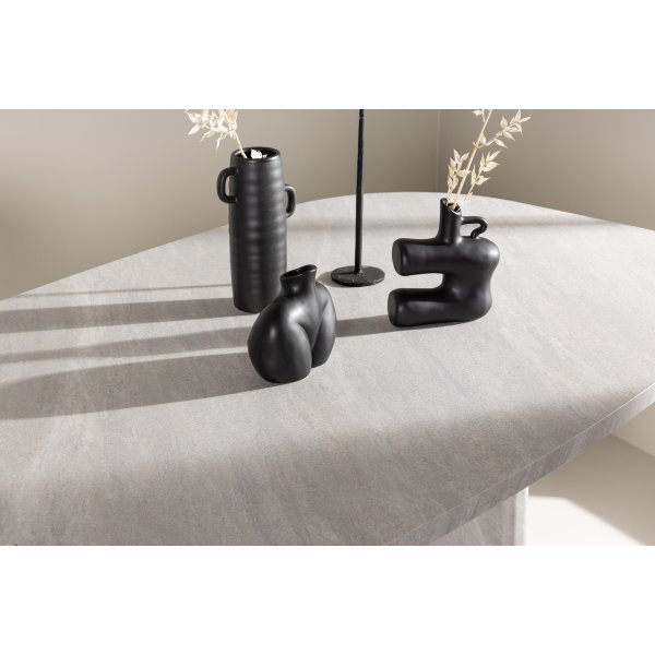 Grnvik matbord 220 x 100 cm - Vit/gr marmor