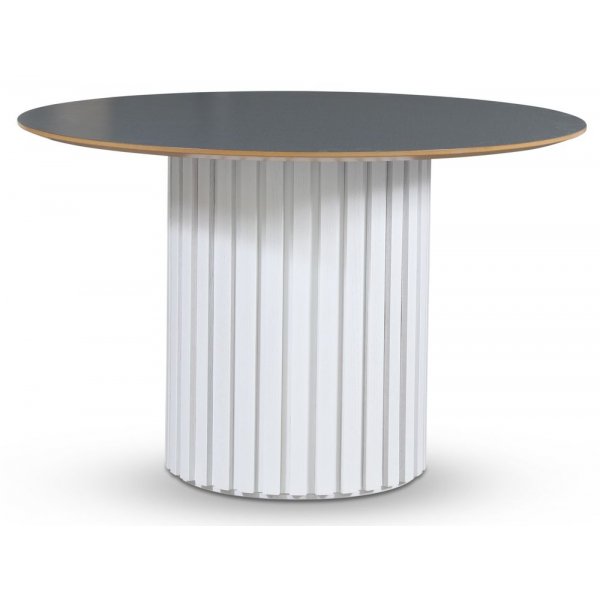 Empire matbord - Perstorp mrk virrvarv 118 cm / Vit lamell trfot