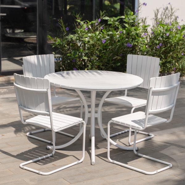 Holm matgrupp bord med 4 st stolar - Vit