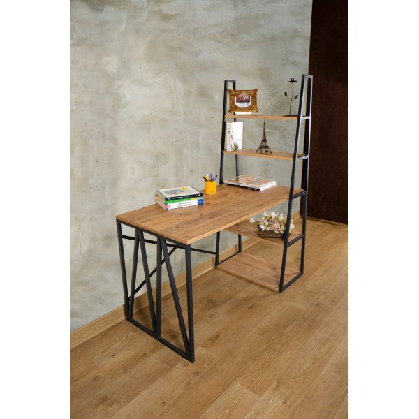 Etagre de bureau Mirsa 125 x 60 cm - Pin/noir
