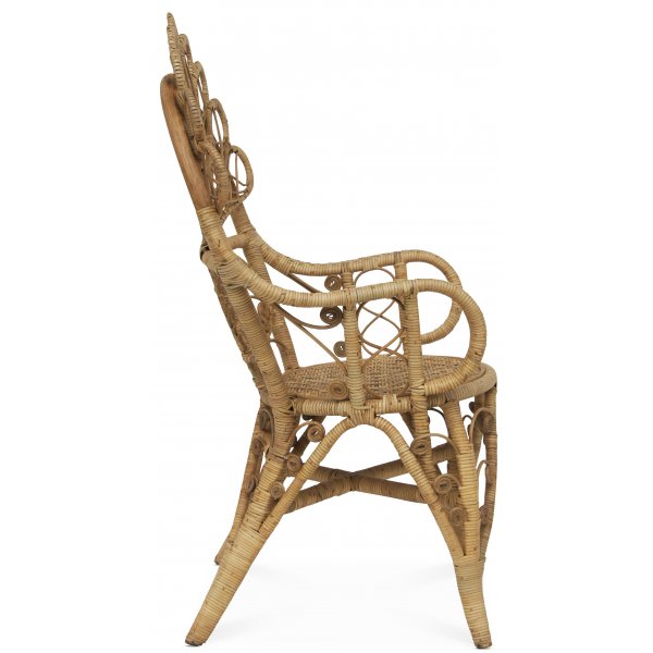 Påfågel karmstol i rotting - Natur Påfågel karmstol i rotting - Natur