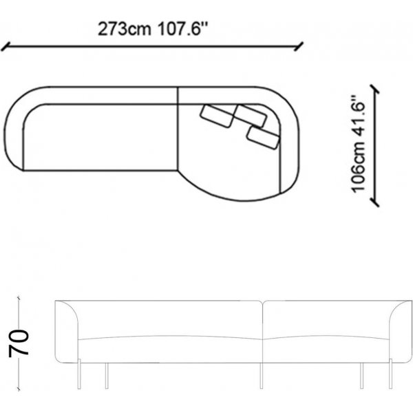 Macaroon divansoffa - Fuchsia Macaroon divansoffa - Fuchsia