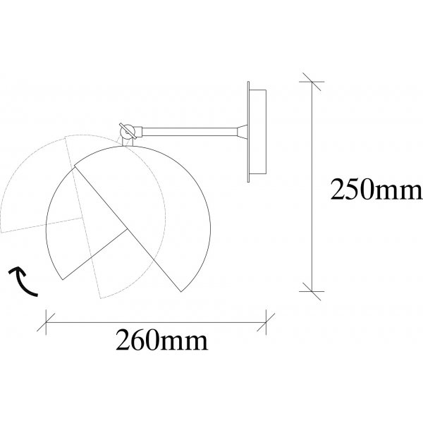 Berkeley wandlamp 252-A - Zwart/goud