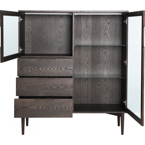 Vitrine Karmy H : 140 cm - Placage chne huil marron