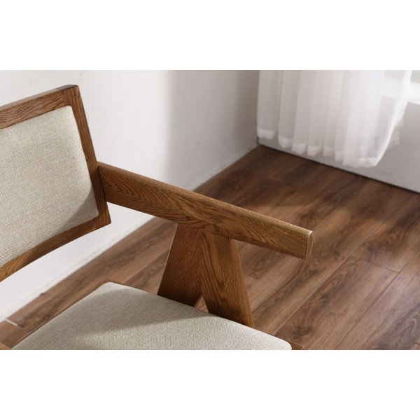 Fauteuil Noyer / Lin - Sara + Détachant pour meubles Fauteuil Noyer / Lin - Sara + Détachant pour meubles