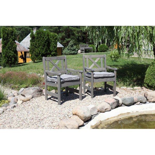 Fauteuil d'extrieur Bollns - Gris + Dtachant pour meubles