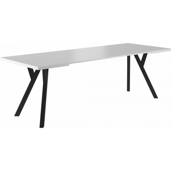 Table  manger carre extensible Merlin 90x90-240 cm - Blanc/noir