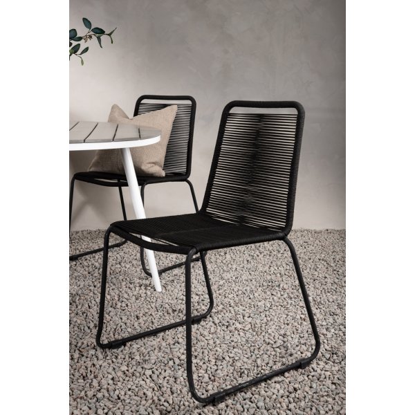 Break utematgrupp med 4 st Lindos stolar - Gr/Vit