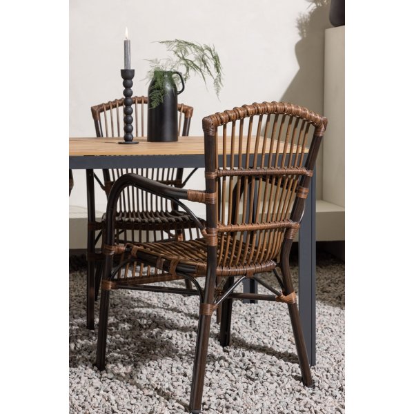 Break utematgrupp med 4 st Galera stolar - Brun/Natur Break utematgrupp med 4 st Galera stolar - Brun/Natur