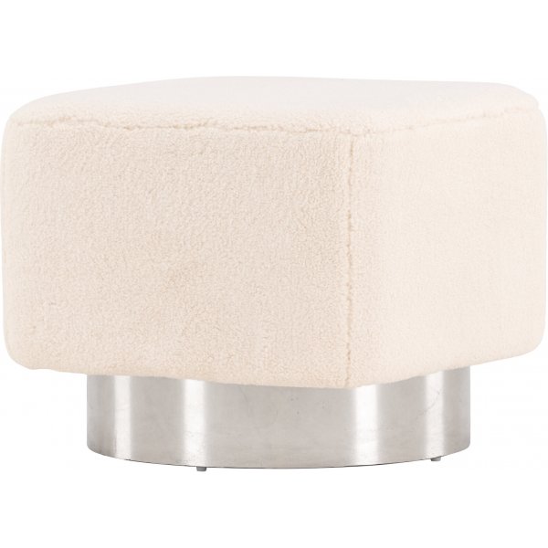 Pouf Newton - Blanc cassé/Argent Pouf Newton - Blanc cassé/Argent